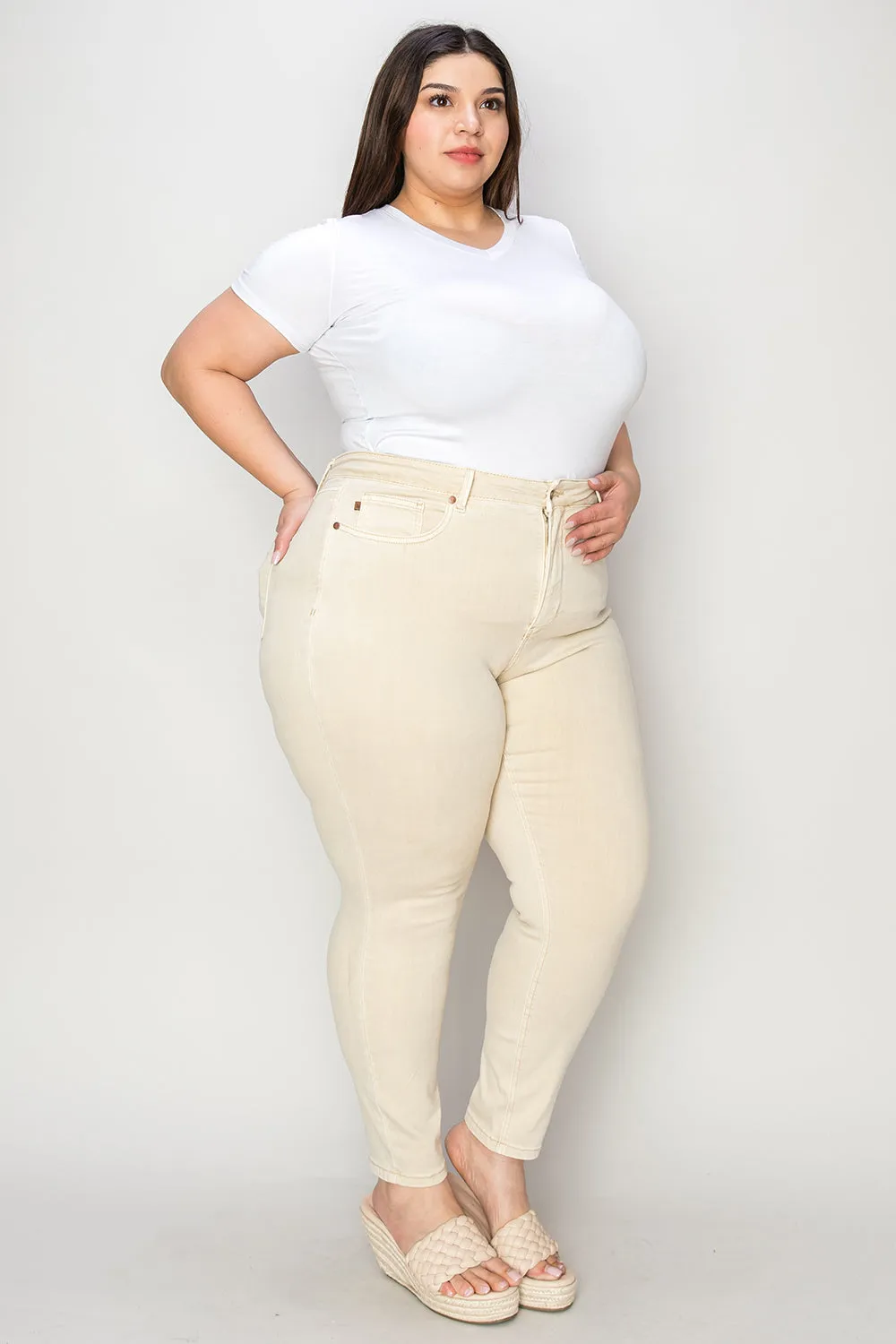 Judy Blue Full Size Garment Dyed Tummy Control Skinny Jeans | High-Rise, Flattering Fit