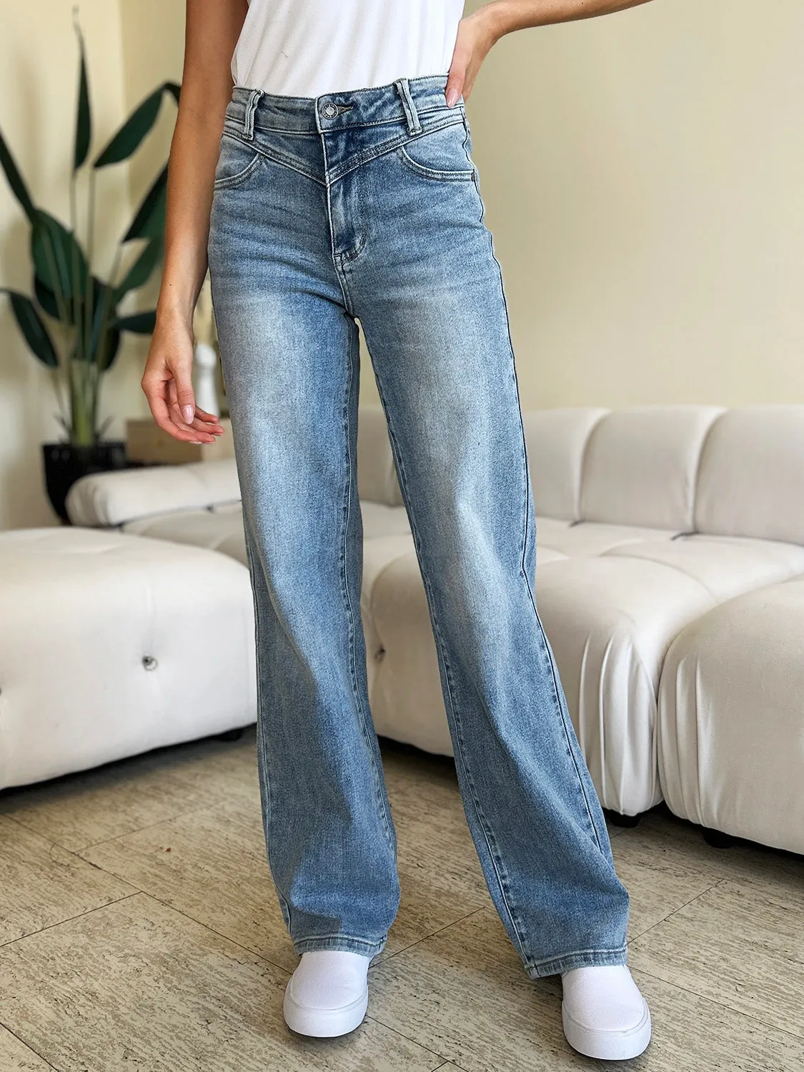 Judy Blue Jen High Waist Wide Leg Jeans