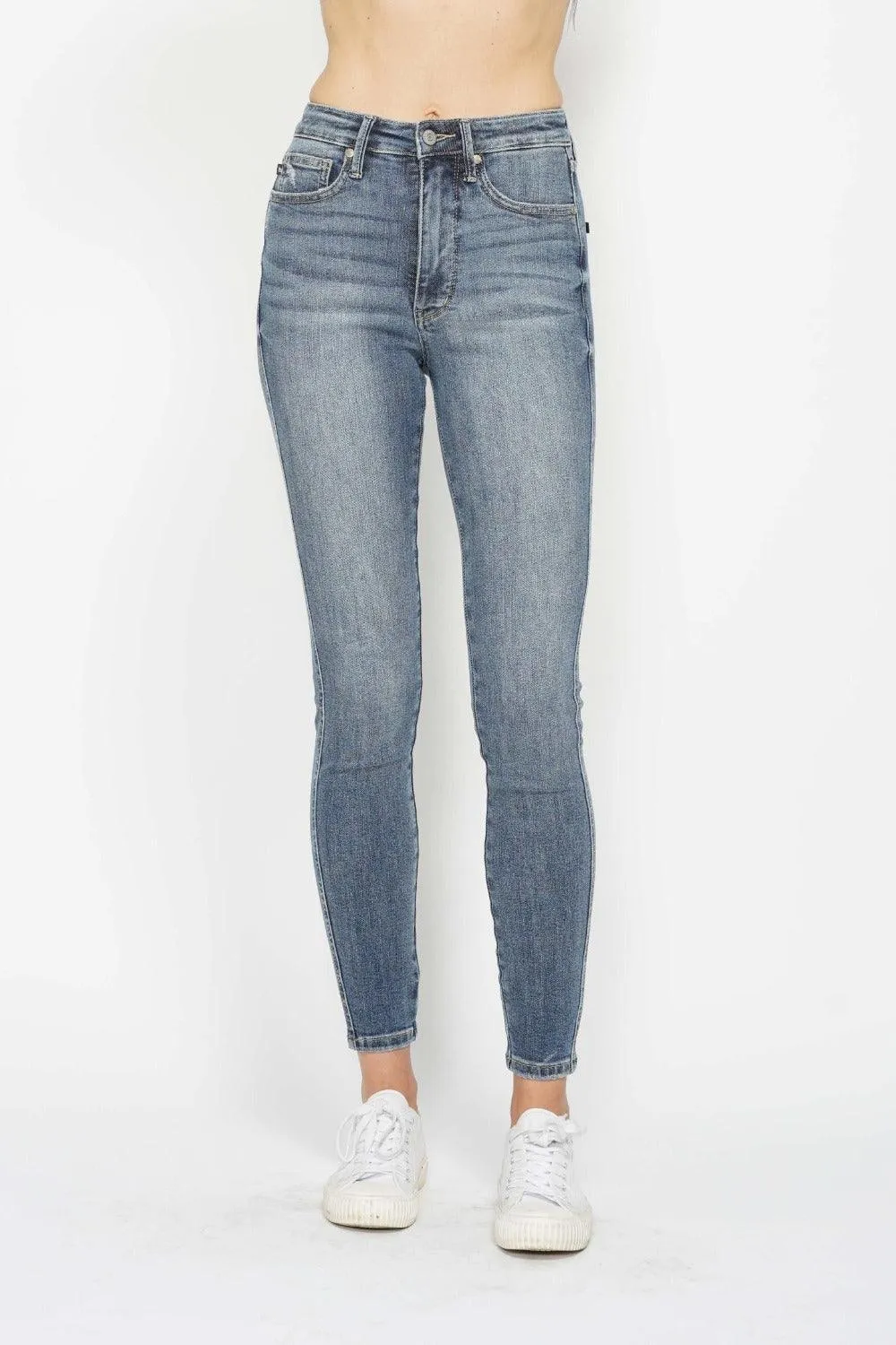 Judy Blue US Skinny Jeans Tummy Control Contrast Wash Blue Jeans