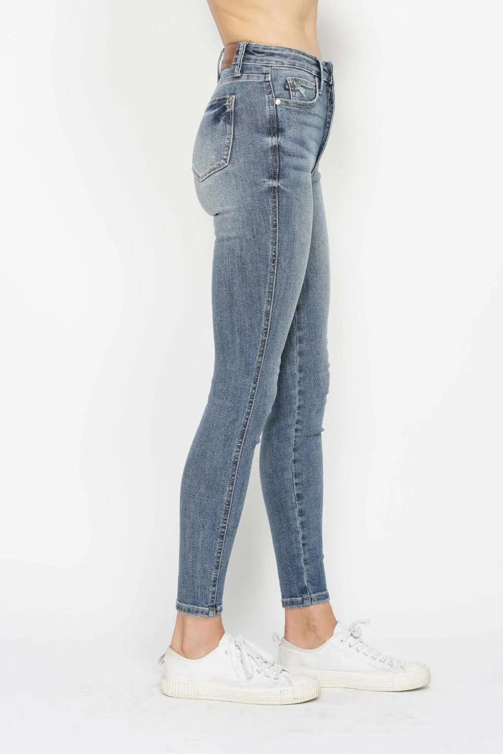 Judy Blue US Skinny Jeans Tummy Control Contrast Wash Blue Jeans