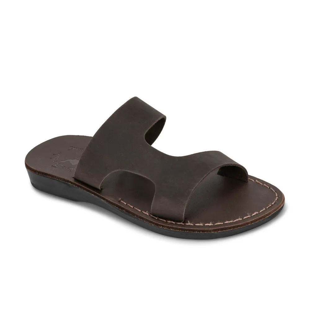 June - Leather Side Strap Sandal | Brown Nubuck