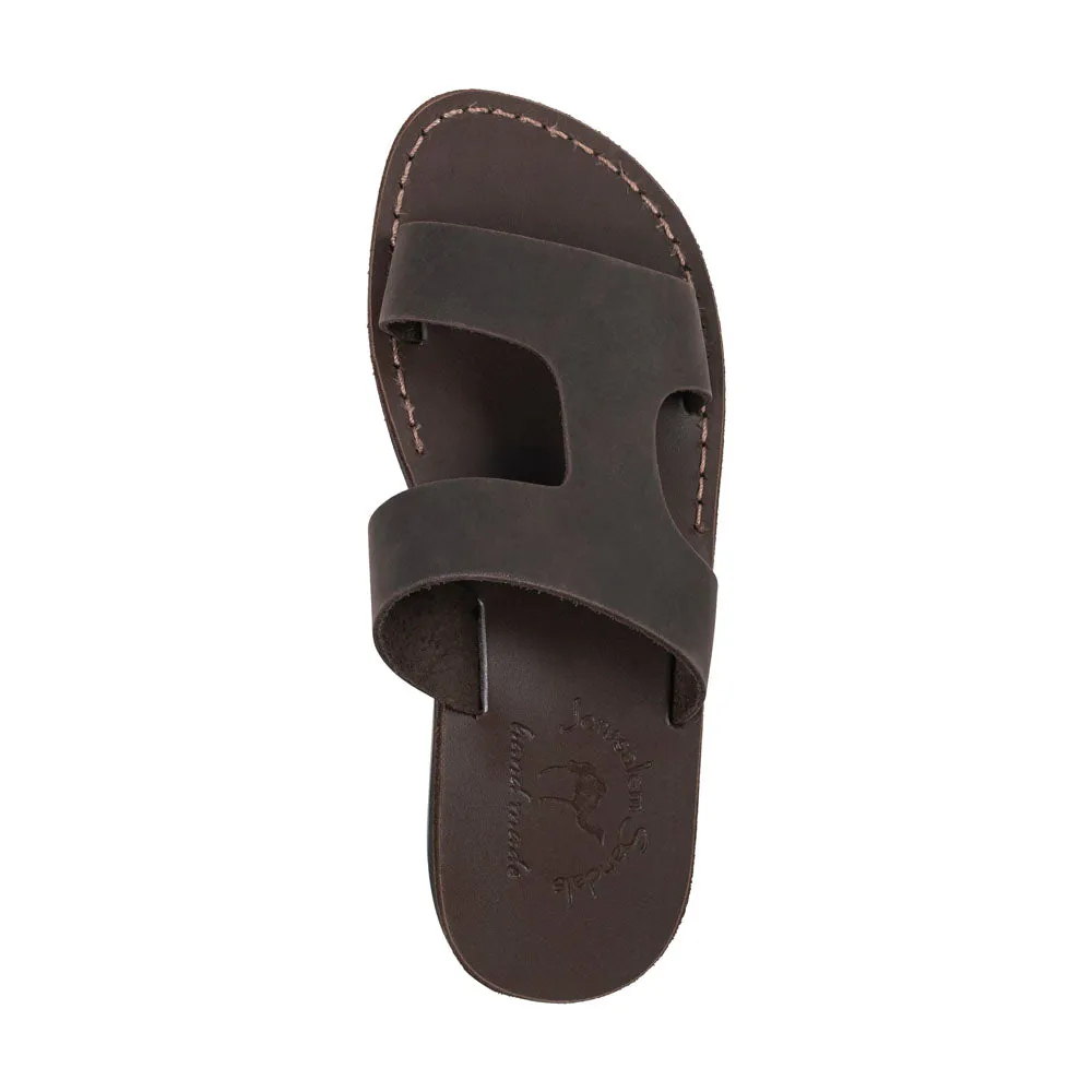 June - Leather Side Strap Sandal | Brown Nubuck