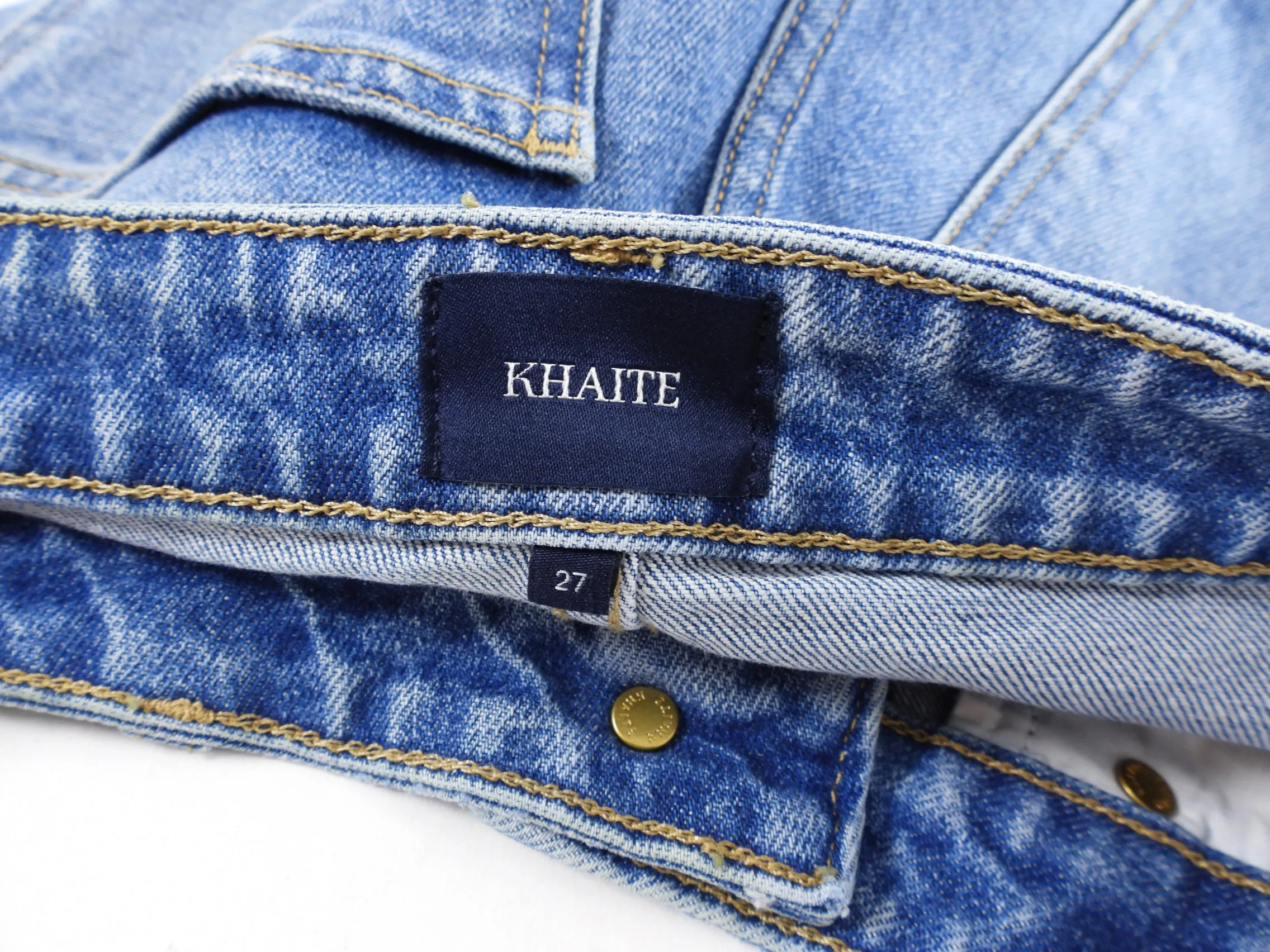 Khaite Abigail Blue Straight High Waist Denim - 27 / 4