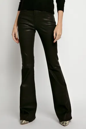 Le High Flare Jean in Coated Noir