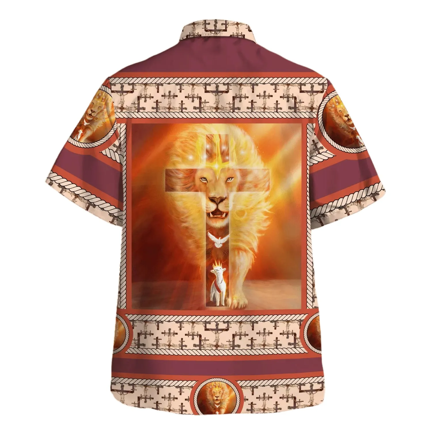 Lion Of Judah Lamb Of God Dove Hawaiian Shirts - Christian Hawaiian Shirt - Hawaiian Shirts For Men