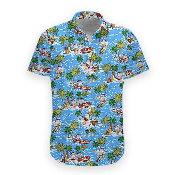 Lovelypod - 3D Santa Hawaii Shirt for men and women, summer aloha shirt, Summer gift for him