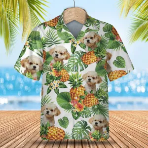 Maltipoo Tropical Pattern Hawaiian Shirt, Dog lover Hawaiian Shirt, summer gift for men and women