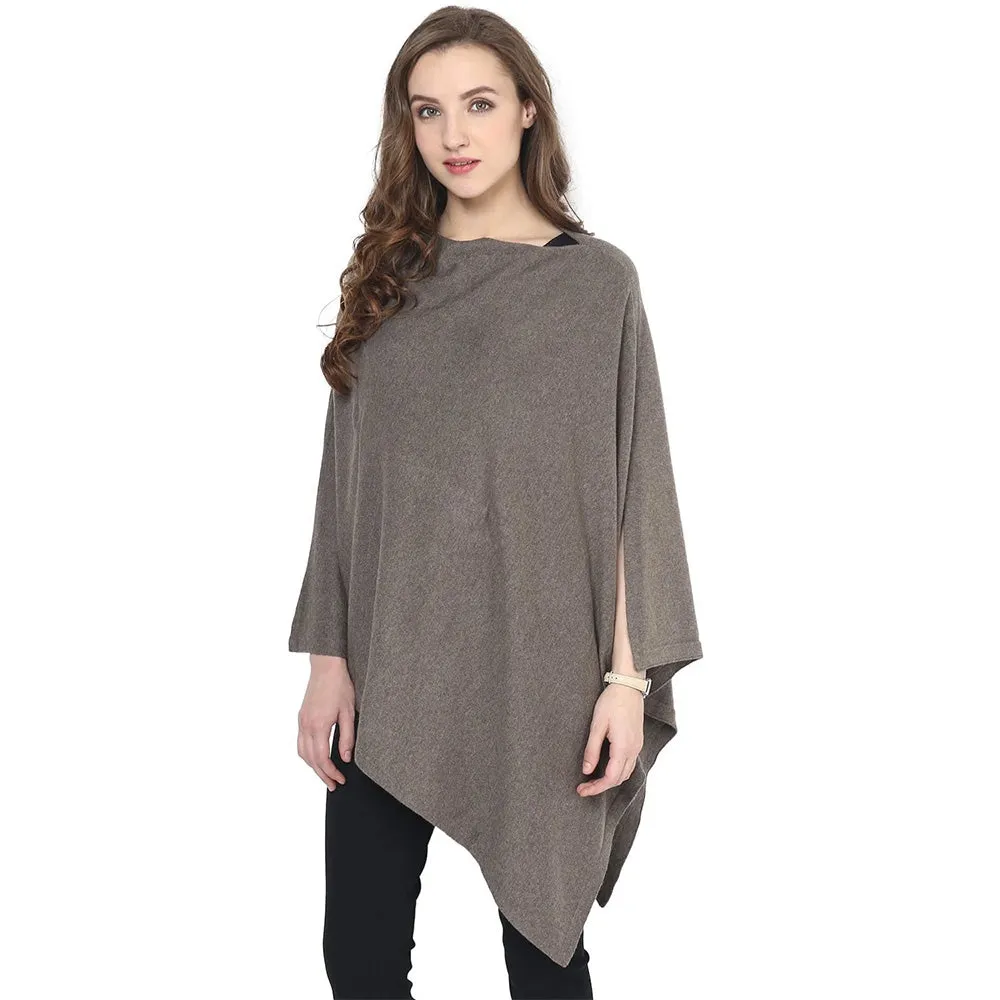 Maternity Poncho Rosette (Brown Melange)