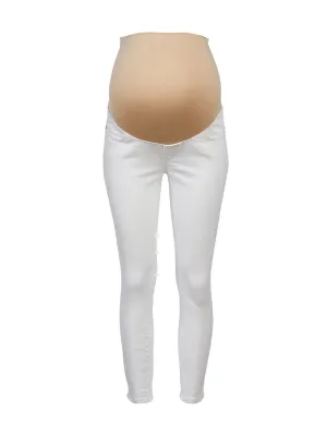 Maternity Skinny Crop Jeans in White