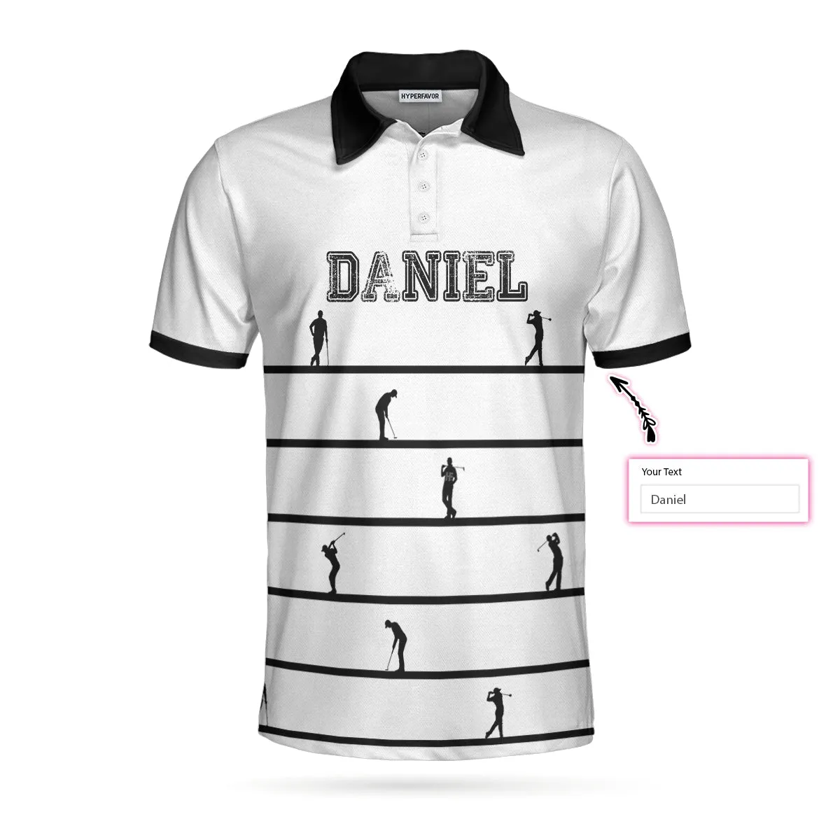 Meet Me At The 19Th Hole Custom Polo Shirt, Personalized Black And White Golf Shirt For Men Coolspod