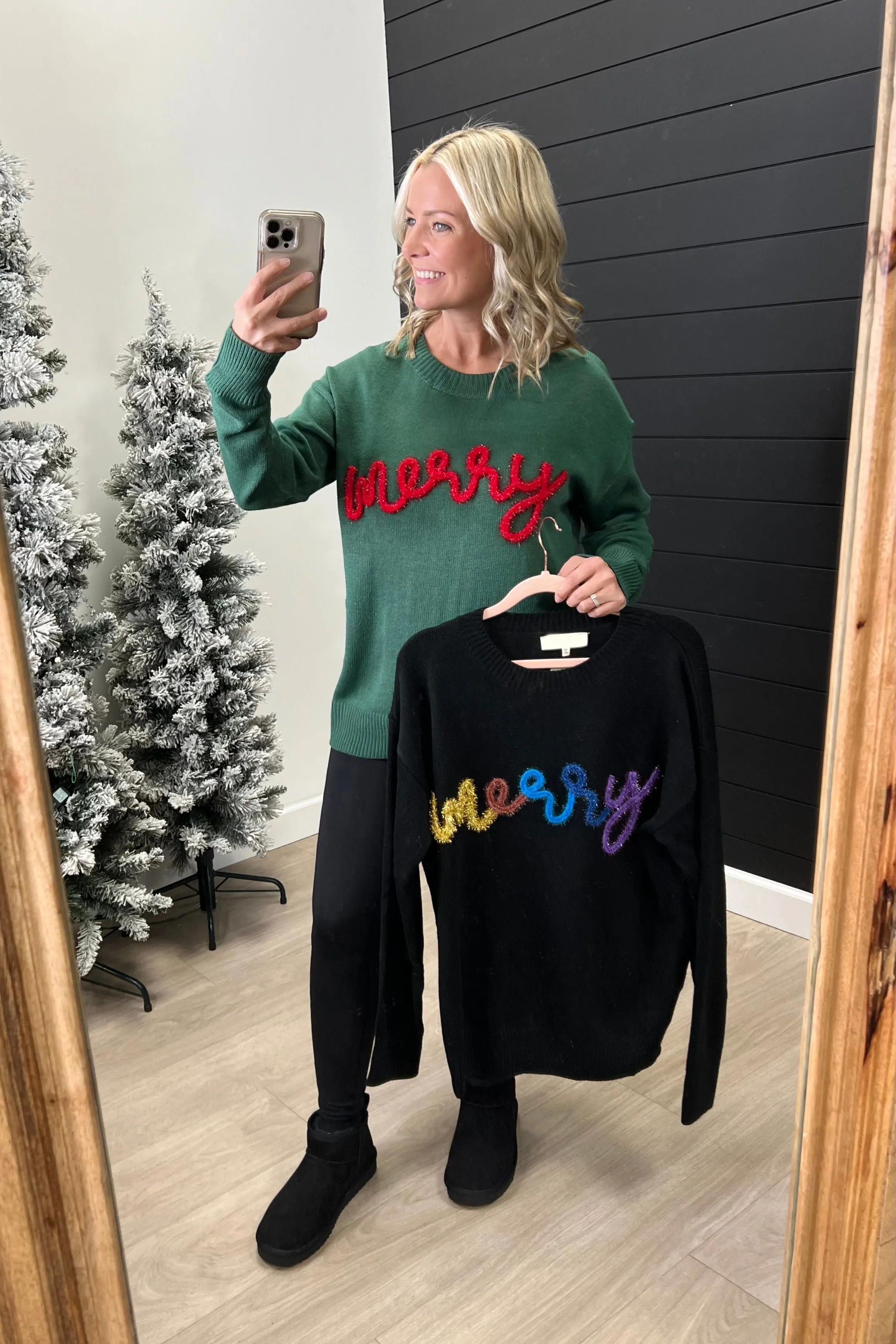 Merry Metallic Sweater Tops - 2 Colors!