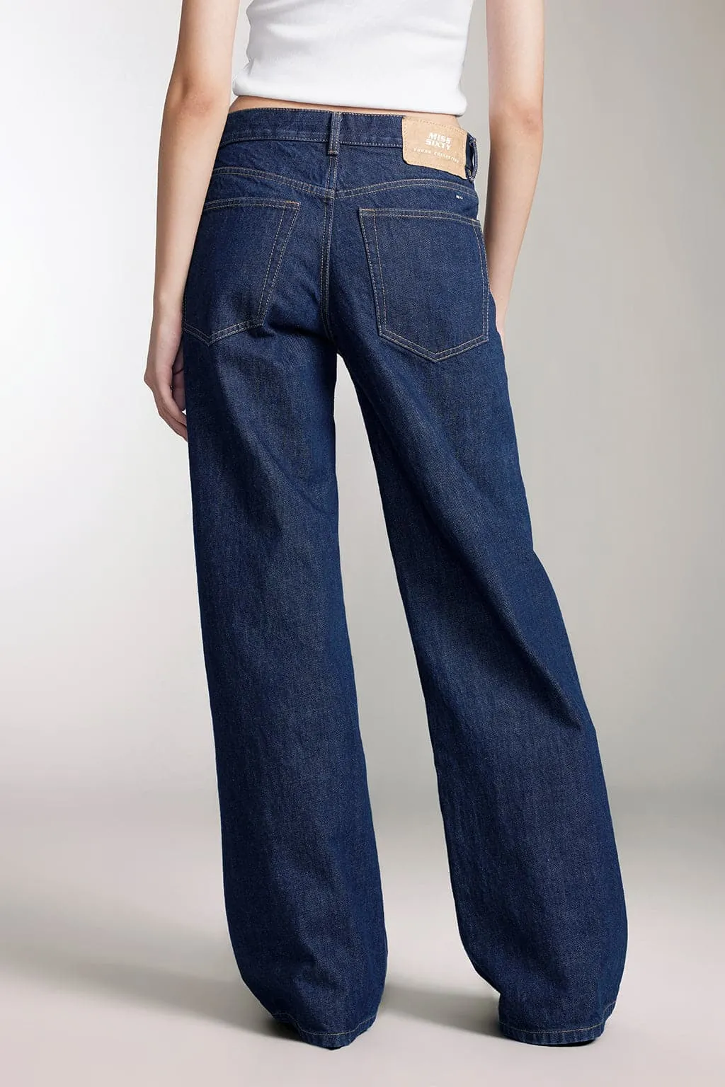 Navy Blue Button Fly Jeans