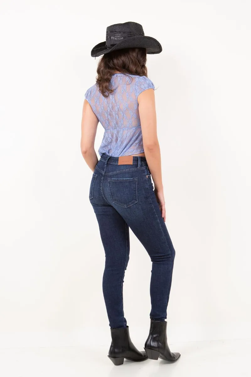 Noir Corset High Rise Super Skinny Jeans