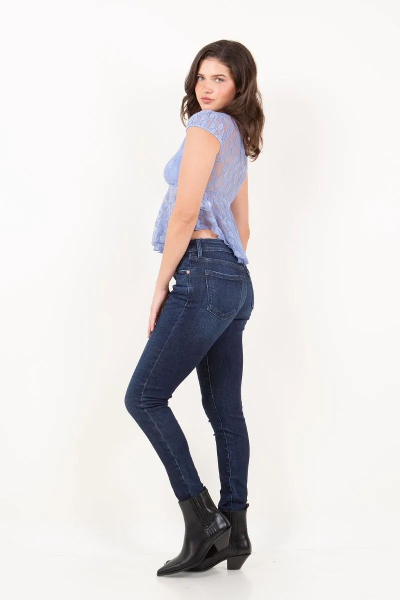 Noir Corset High Rise Super Skinny Jeans