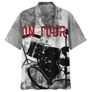 On Tour Drum Background Design Hawaiian Shirt