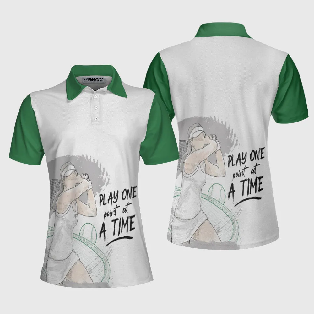 Play One Point At A Time Tennis Shirt Short Sleeve Women Polo Shirt Coolspod