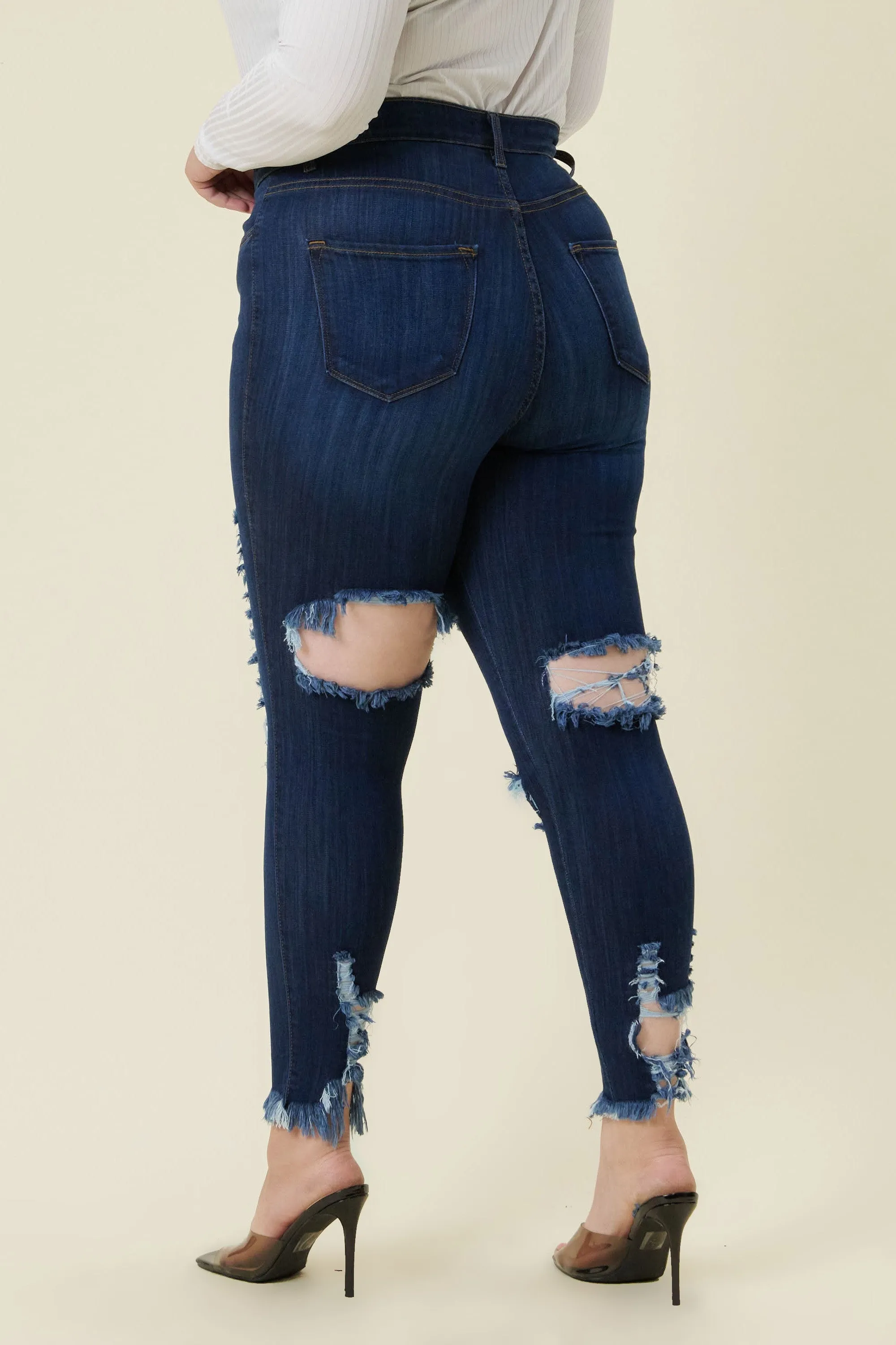 PLUS Klaudia Distressed Jeans