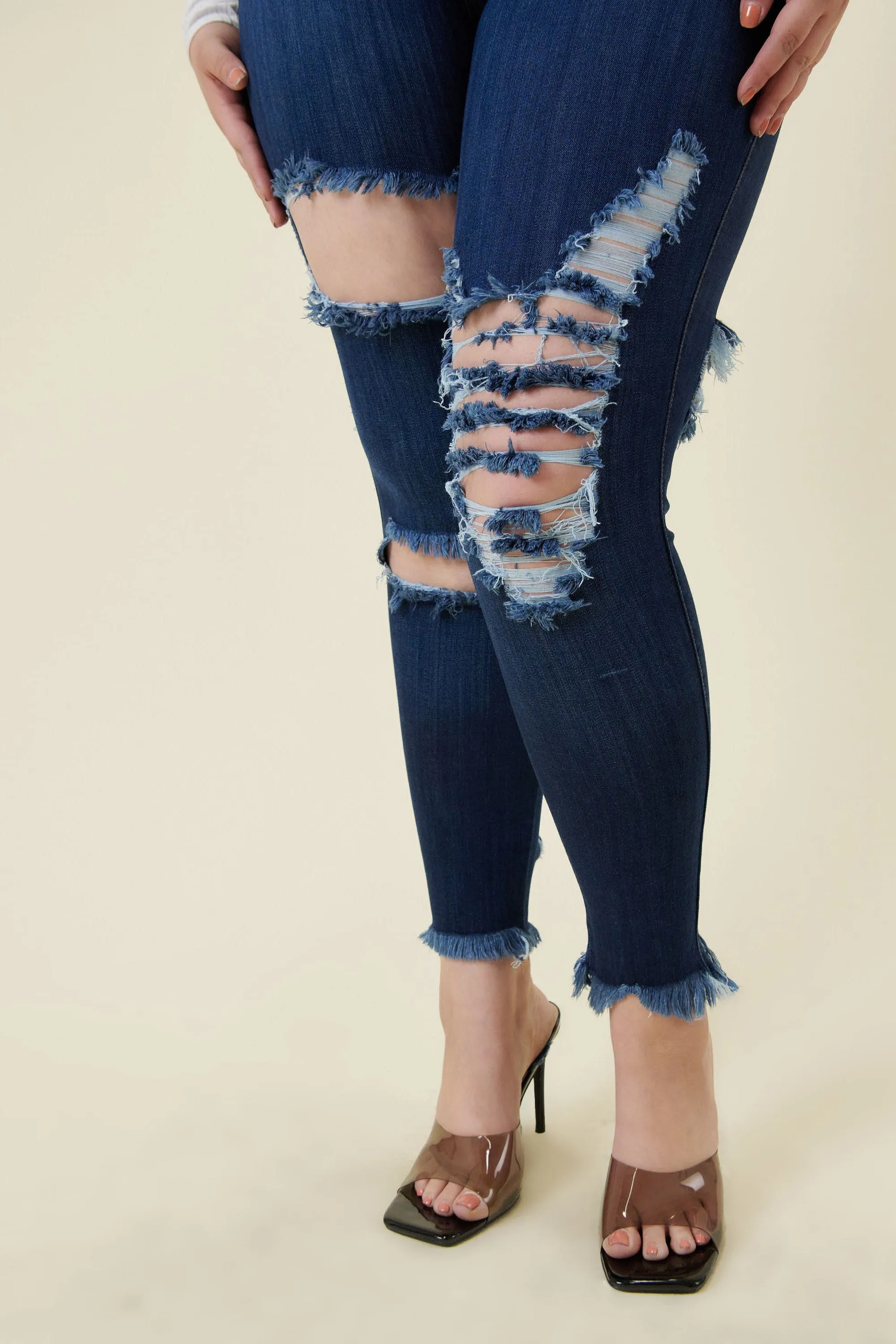 PLUS Klaudia Distressed Jeans