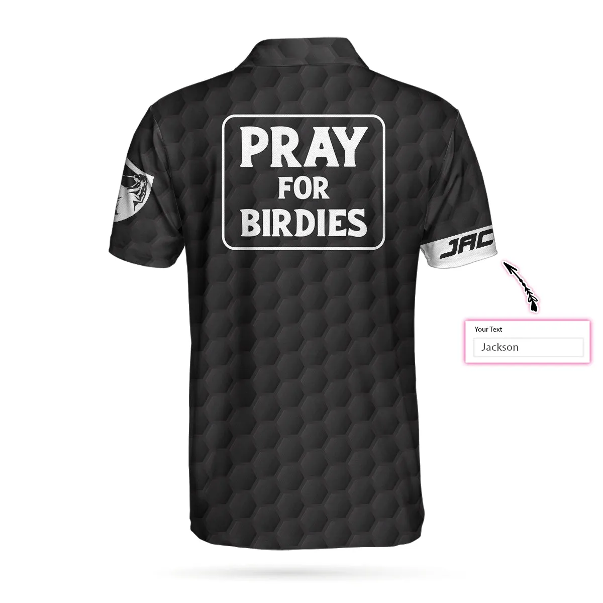 Pray For Birdie Golf Custom Polo Shirt, Personalized Black American Flag Golf Shirt For Men Coolspod