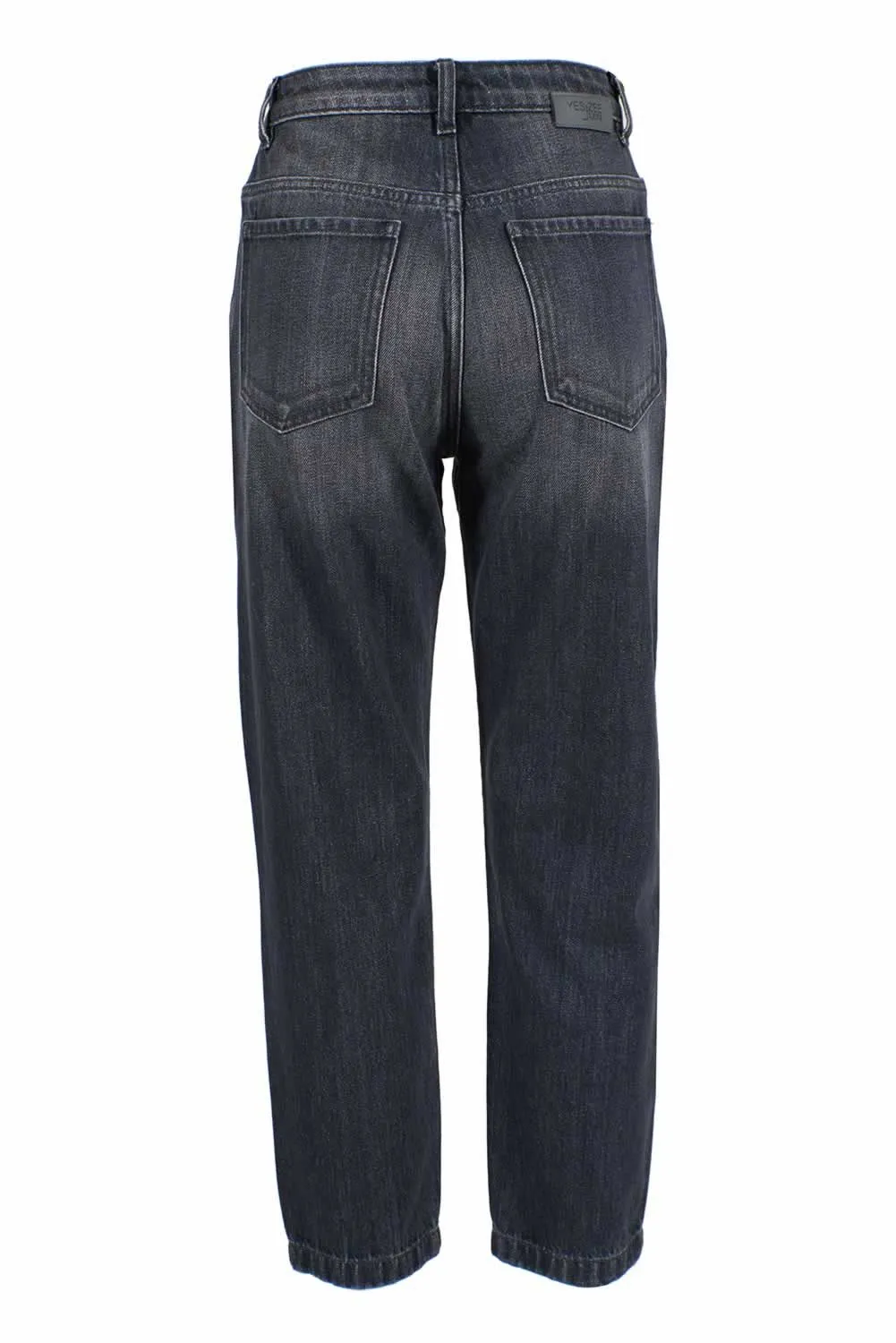 "Black Cotton Women High-Waisted Jean"