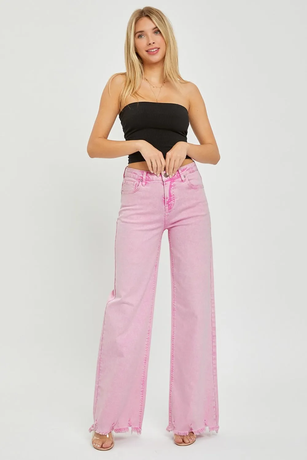 RISEN High Rise Wide Leg Jeans