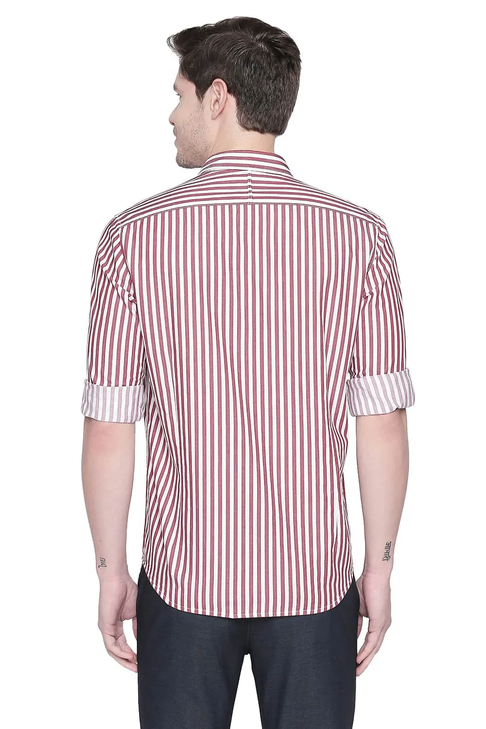 Slim Fit Stripe Twill Shirt