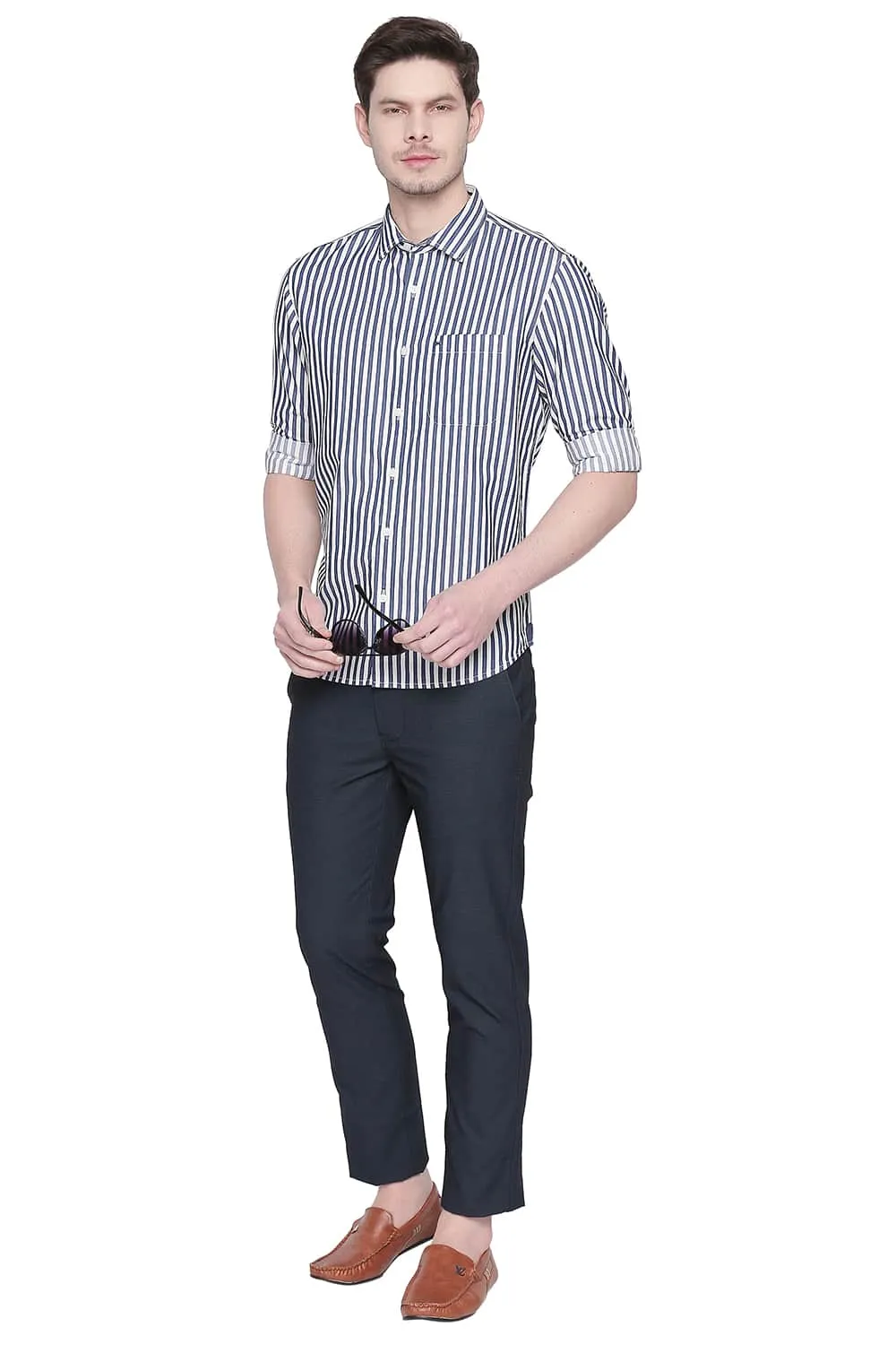 Slim Fit Stripe Twill Shirt