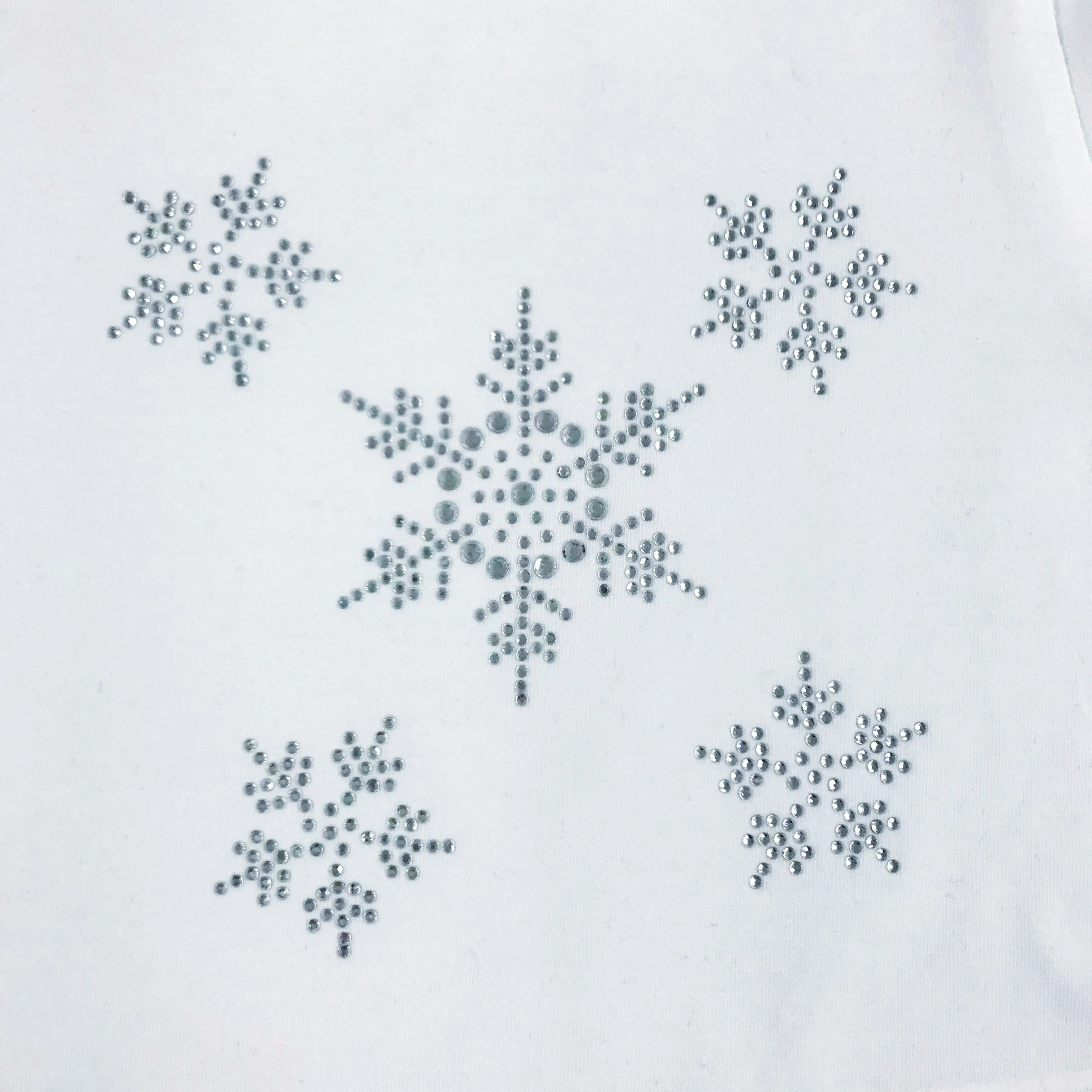 Snowflake Diamante Long Sleeve Black T Shirt