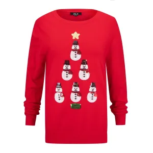 Snowman Tree Christmas Jumper