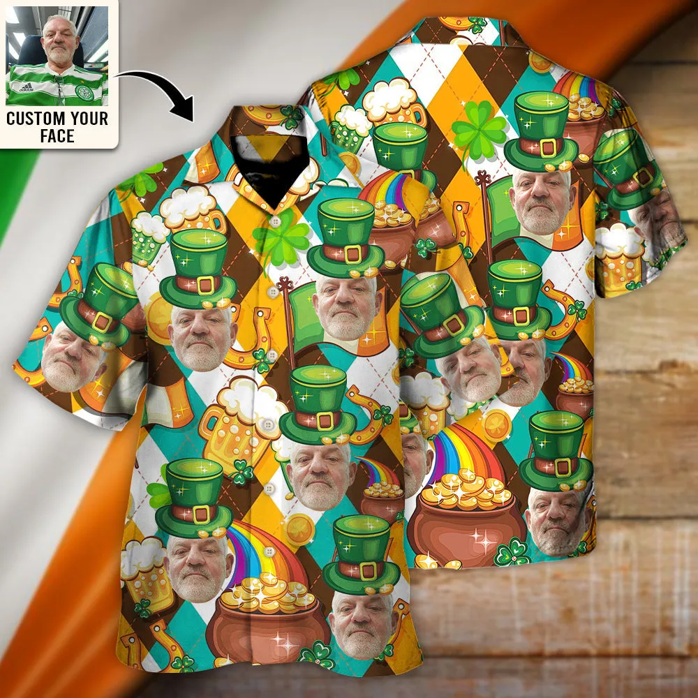 St Patrick's Day This Is My St Patrick's Day Shirt Funny Custom Photo Hawaiian Shirt For Men & Women - Personalized Photo Gifts