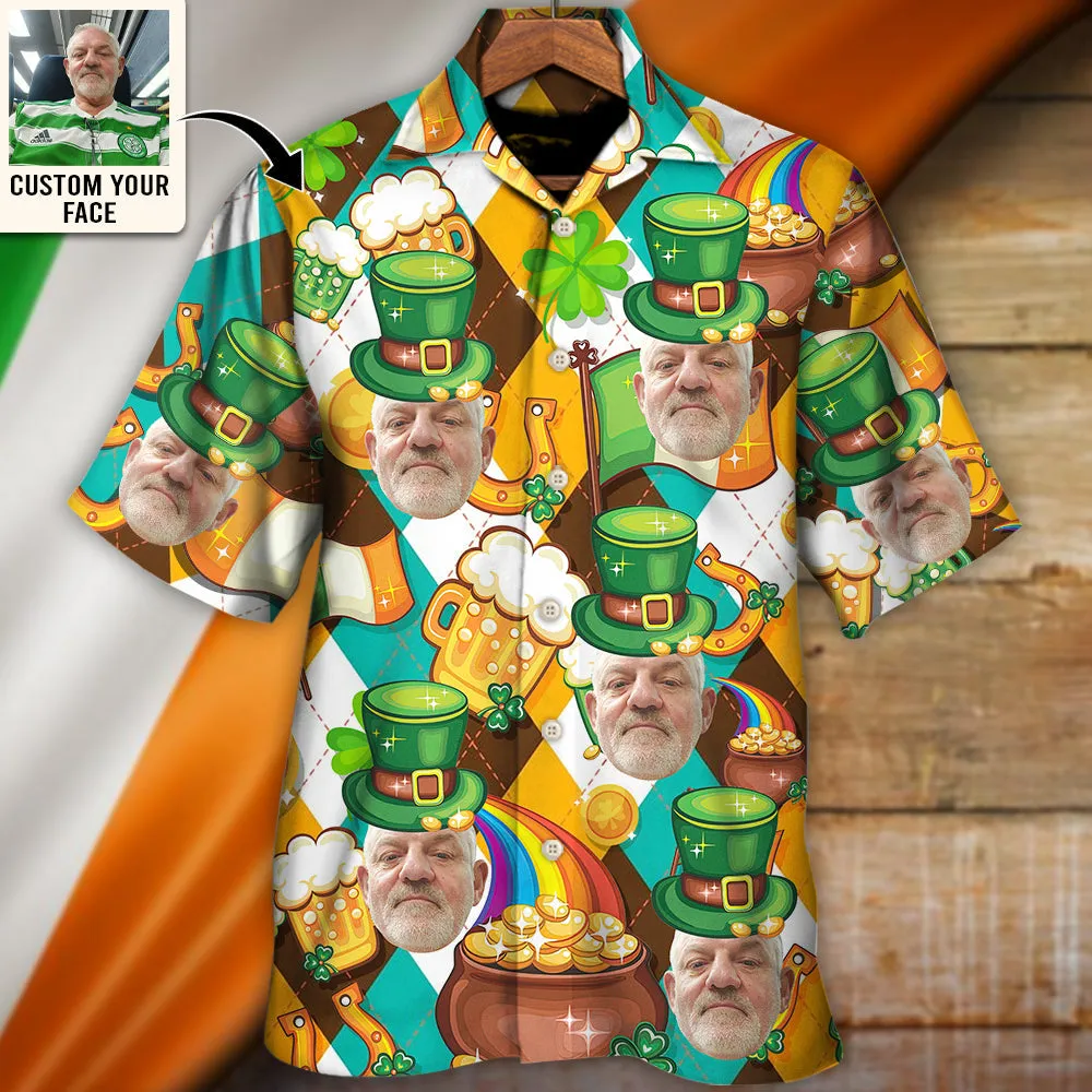 St Patrick's Day This Is My St Patrick's Day Shirt Funny Custom Photo Hawaiian Shirt For Men & Women - Personalized Photo Gifts