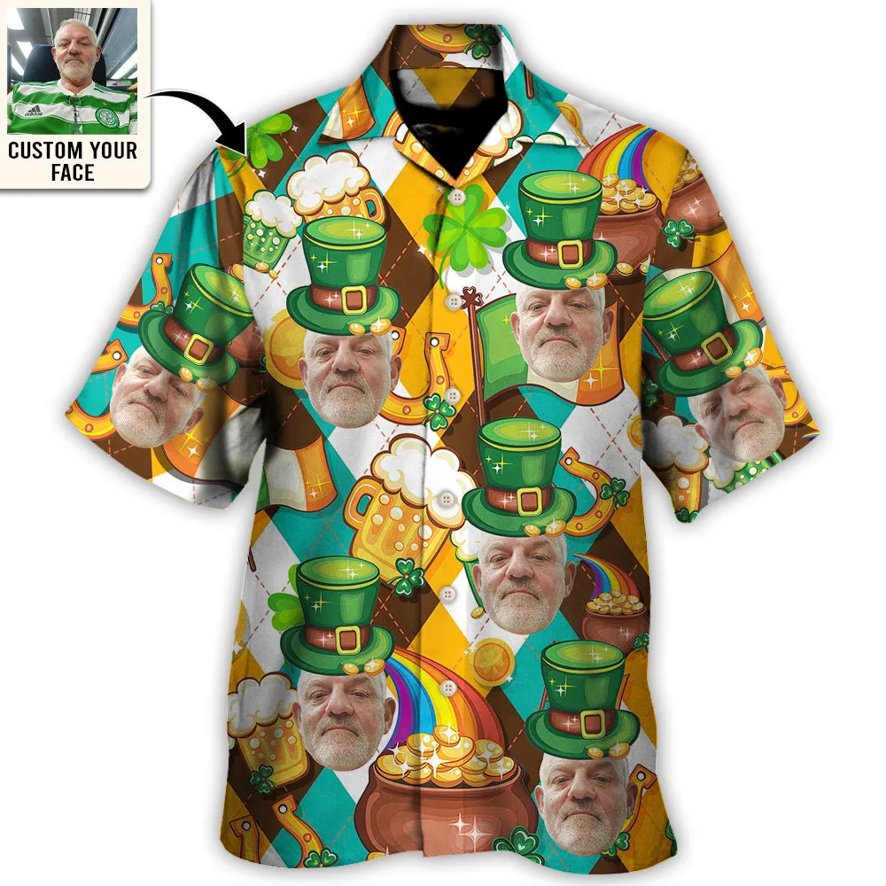 St Patrick's Day This Is My St Patrick's Day Shirt Funny Custom Photo Hawaiian Shirt For Men & Women - Personalized Photo Gifts