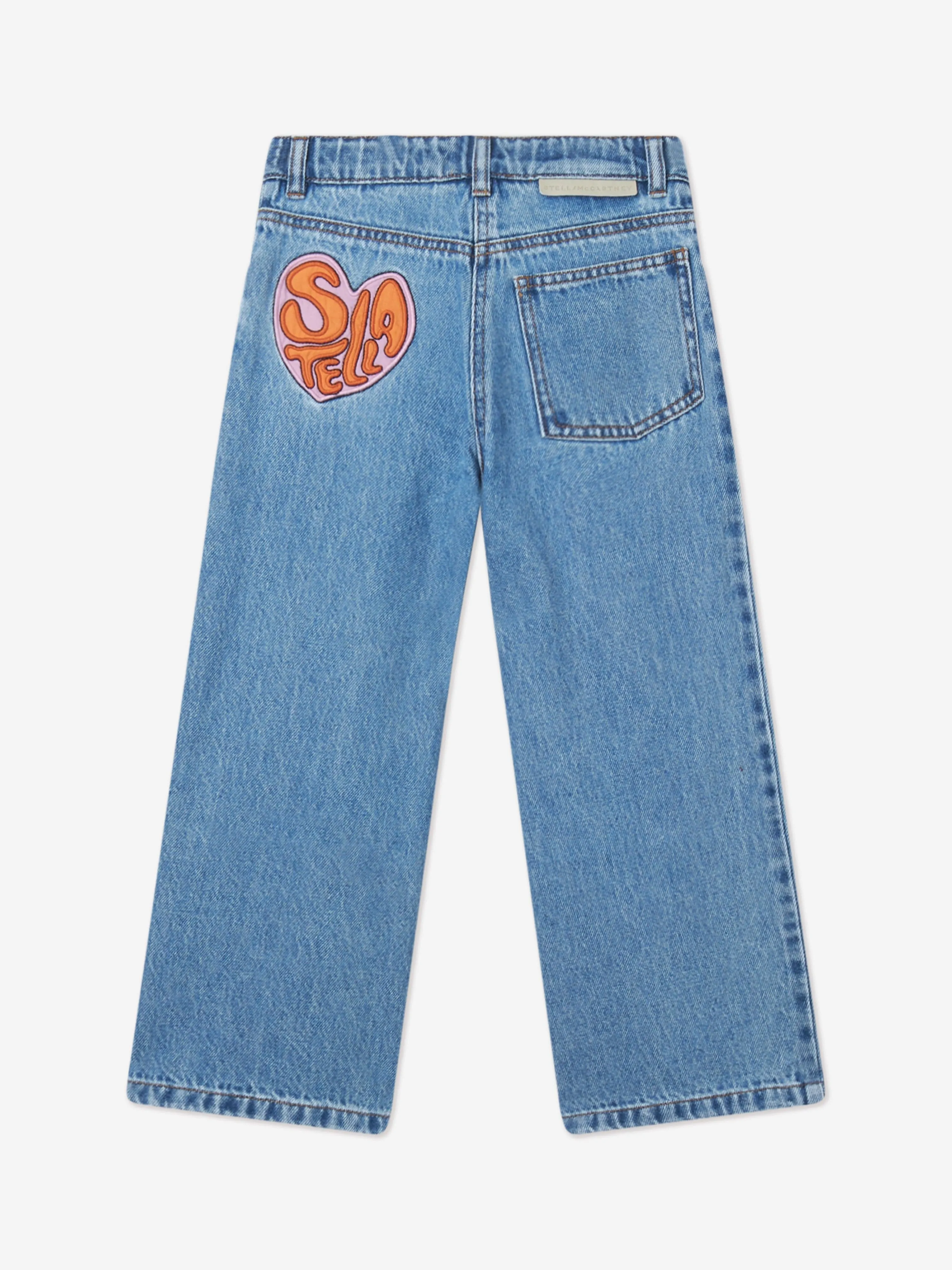 Stella McCartney Girls Wide Leg Jeans in Blue