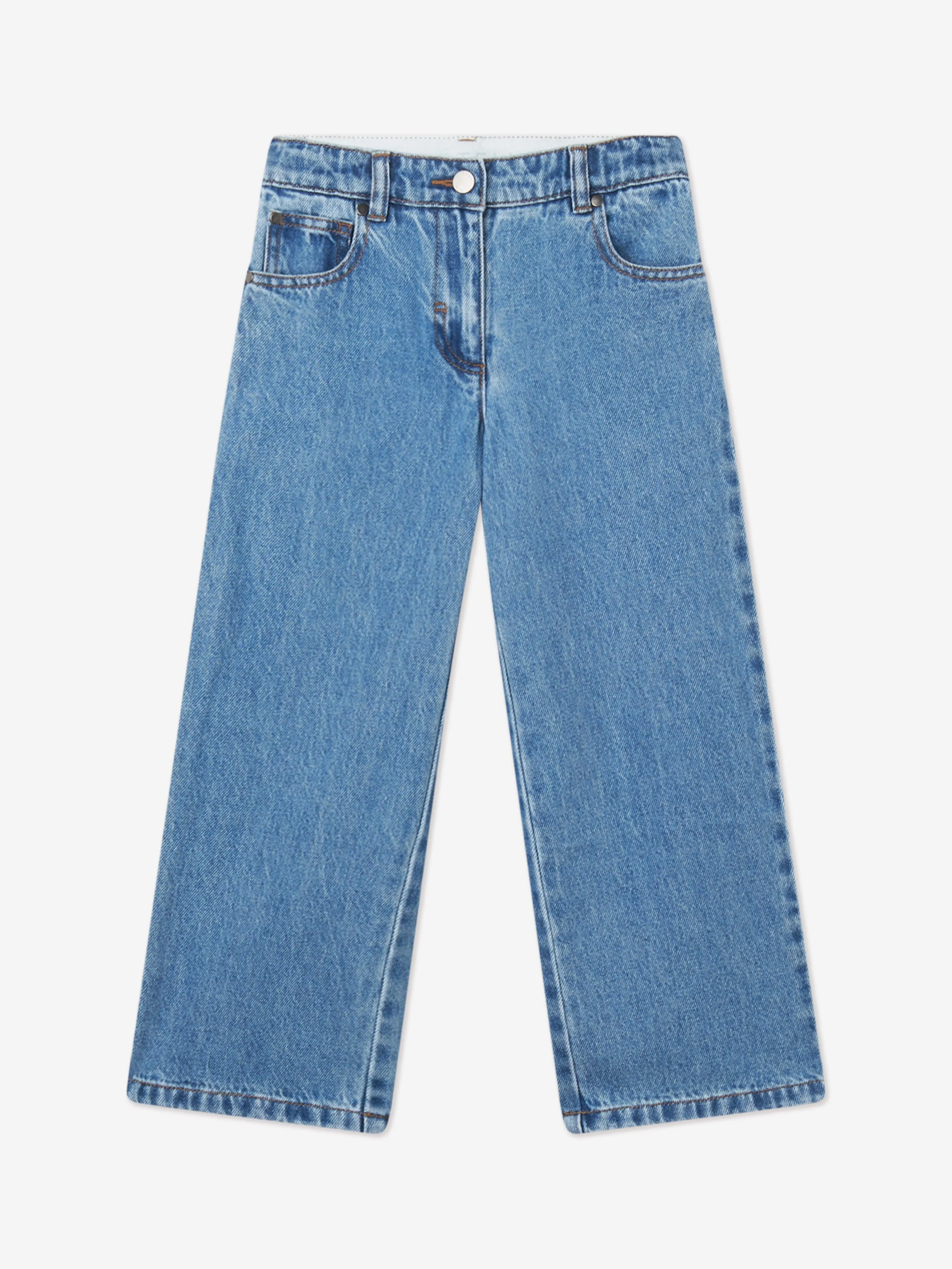 Stella McCartney Girls Wide Leg Jeans in Blue