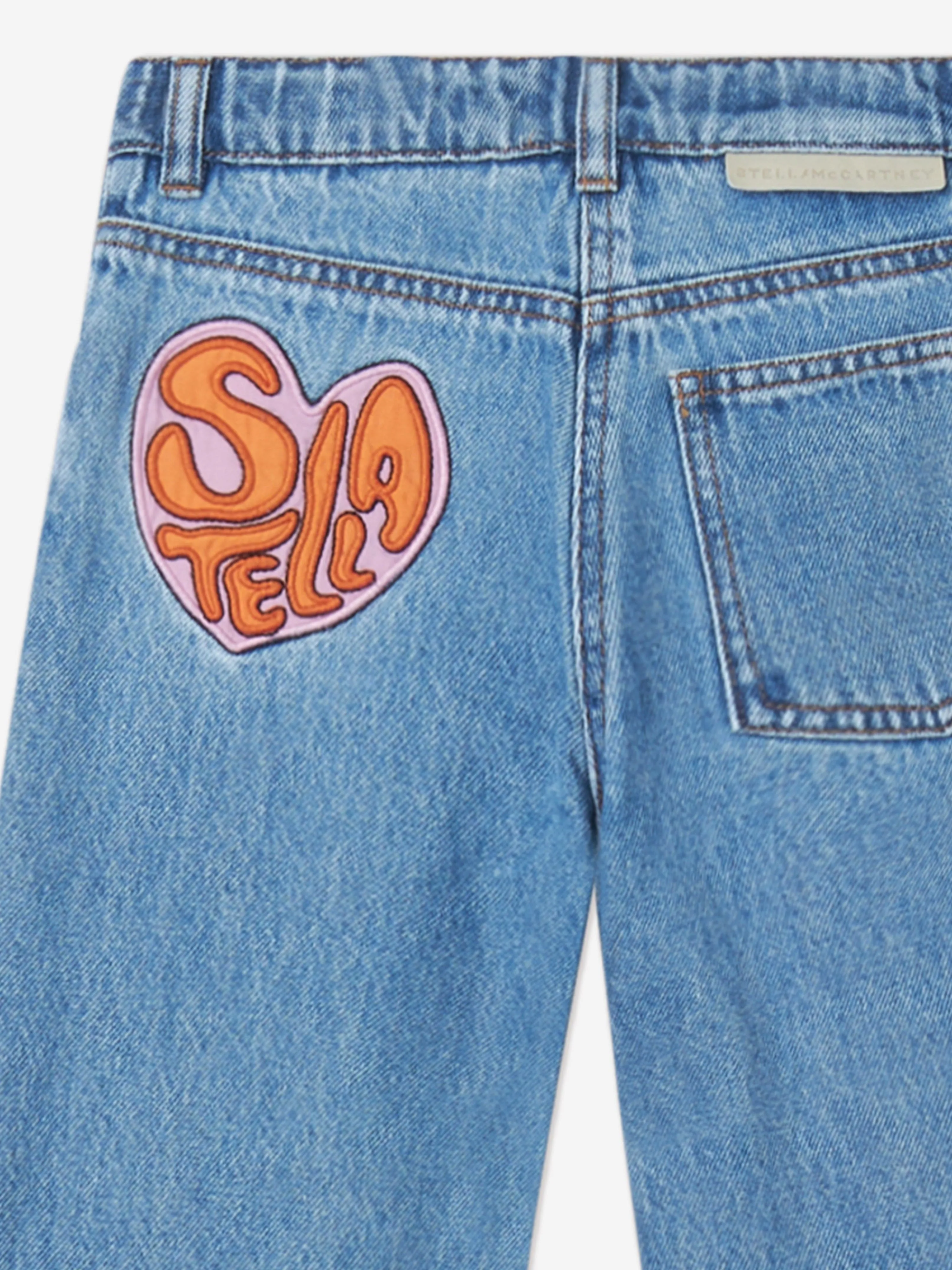 Stella McCartney Girls Wide Leg Jeans in Blue