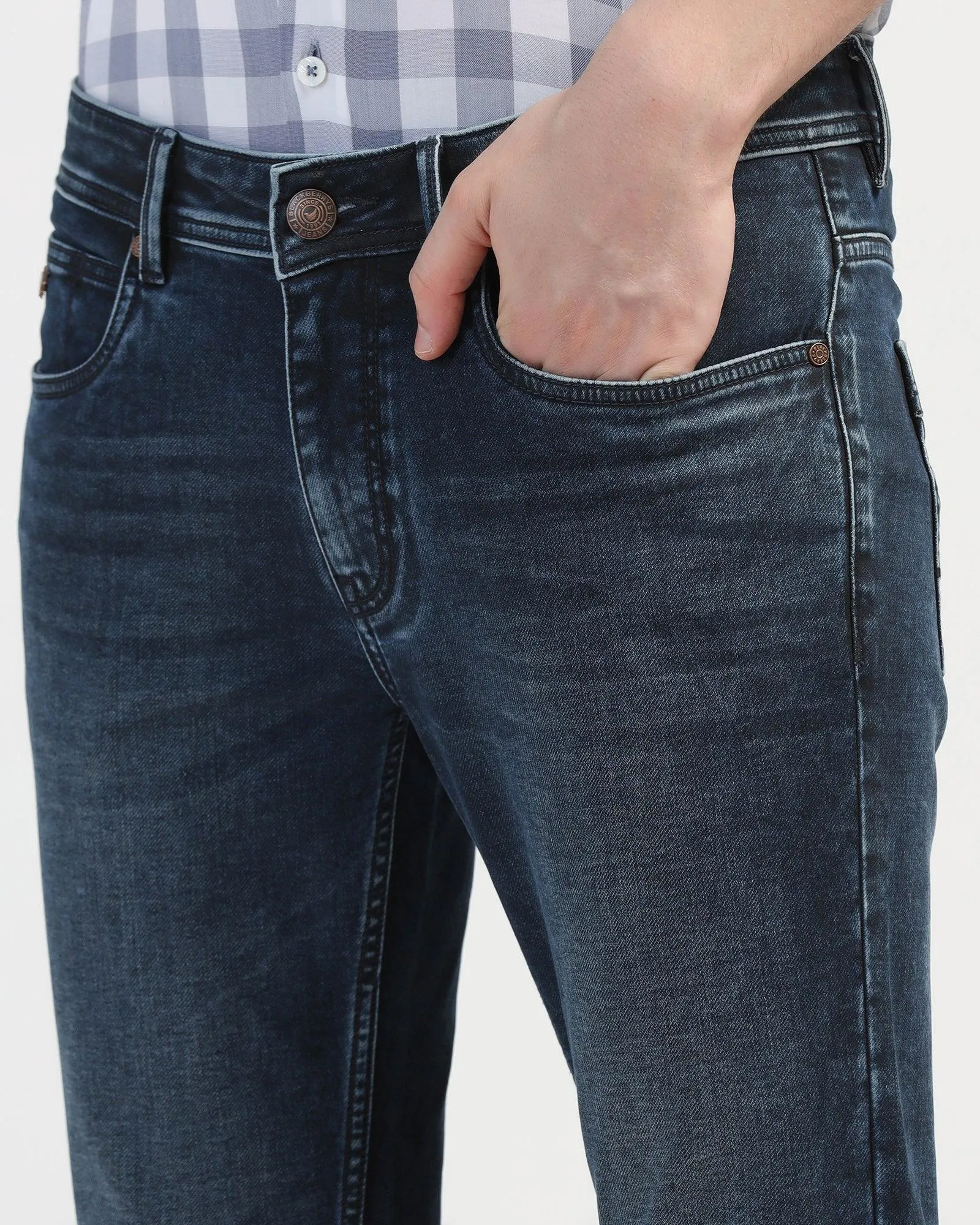 Ultrasoft Skinny Cropped Fiji Fit Indigo Blue Jeans - Ava