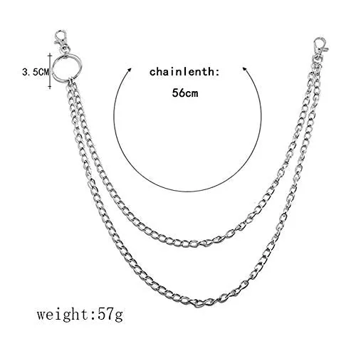 Yellow Chimes Jeans Chain for Men Dual Layer Silver Jeans Chain For Women Stainless Steel Multilayer Jeans Chain for Men and Women.